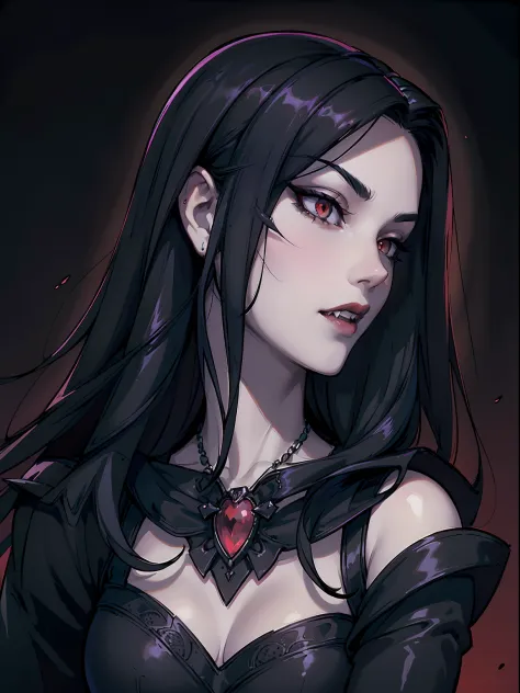 absurdres, ((stunning female Vampire))), goth Renaissance, (long black hair:1.3), perfect and detailed angular sharp oval shaped...
