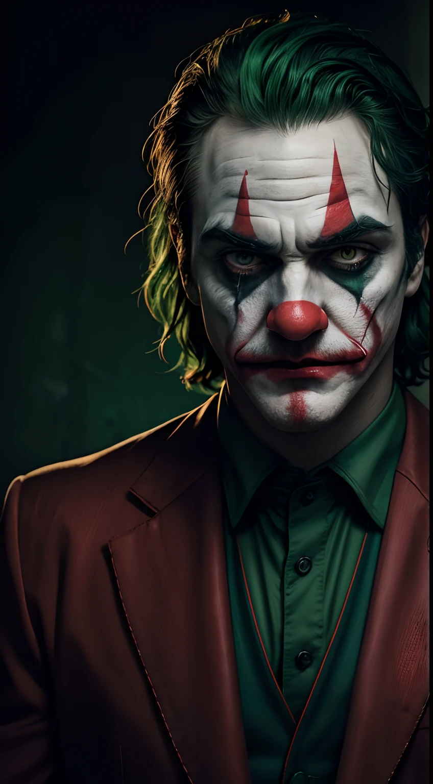 masterpiece), raw photo of joker in the dark, joaquin phoenix,  (photorealistic:1.4),close up - SeaArt AI