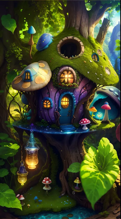 Dreamscape in Fairyland Mushrooms Garlands Fluffy Fluff Clouds with Silver  Lining Concept Art Fantasy · Creative Fabrica