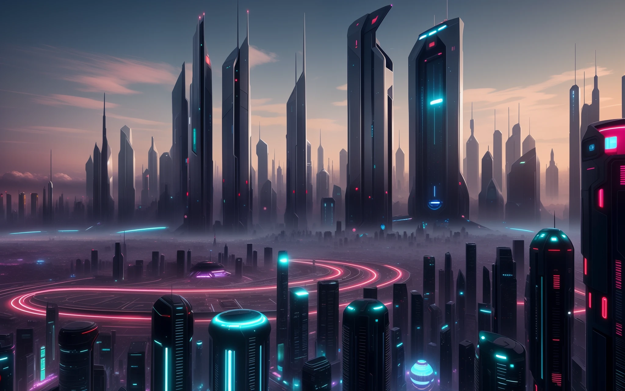 cidade futurista com uma bola vermelha gigante no meio da cidade, bela cidade do futuro, CIDADE CYBERPUNK, Cidade futurista escura, futuristic dystopian city, science fiction city, Cidade Sci Fi, cidade do futuro, futuristic metropolis, Backgrond futurista da cidade, cidade do futuro, futuristic cityscape, Paisagem urbana futurista, Sci - Cidade de Fi, futuristic city backdrop