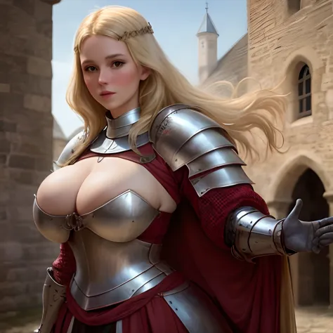 photo of a young female knight with giant boobs, game of thrones