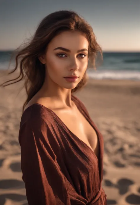 arafed woman fully , sexy girl with brown eyes, ultra realistic, meticulously detailed, portrait sophie mudd, brown hair and large eyes, selfie of a young woman, dubai eyes, violet myers, without makeup, natural makeup, looking directly at the camera, face...
