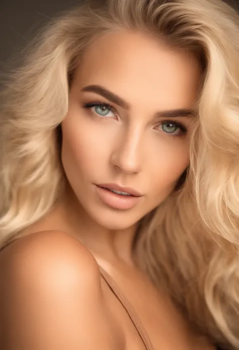 A woman with long blonde hair and blue eyes posing for a picture - SeaArt AI