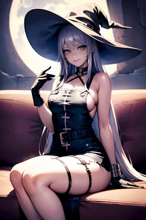 +Masterpiece, Best quality, Super detailed, A schoolgirl, Beautiful face, rich details​, (Long white hair), Perfect face, overalls, Sitting, Close-up, Shabby sofa arcane, A woman with short pink hair in a white dress, Female face, unreal engine character a...