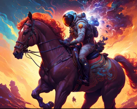 Highly (dynamic:1.2) scene art detailed (Apterus:1.2) cosmonaut on a horse, (fantastic amazing decoration:1.2), abstract beauty, explosive volumetric, Delightful anatomy, (fantastic horror perfect art, 64k ultra hd:1.1), (art by apterus, art by dan mumford...