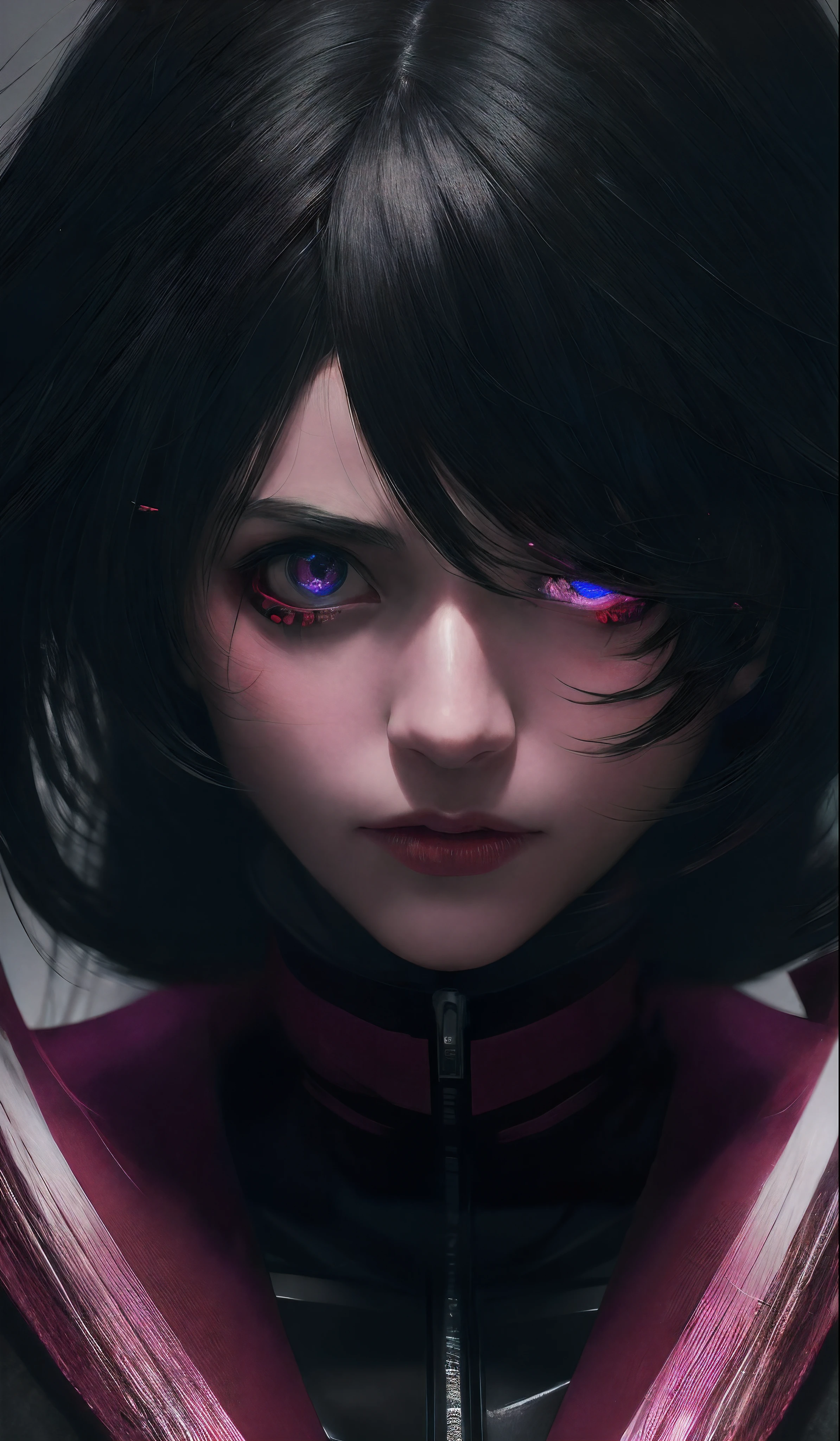 Anime character with blood dripping from eyes and black hair, 4K anime style, with glowing red eyes, anime wallpaper 4k, Gapmoe Yandere Grimdark, Portrait Gapmoe Yandere Grimdark, anime wallpapers 4k, anime wallpaper 4K, Anime Art Wallpaper 8K, Badass Anime 8K, Anime Art Wallpaper 4K, Anime Art Wallpaper 4K,