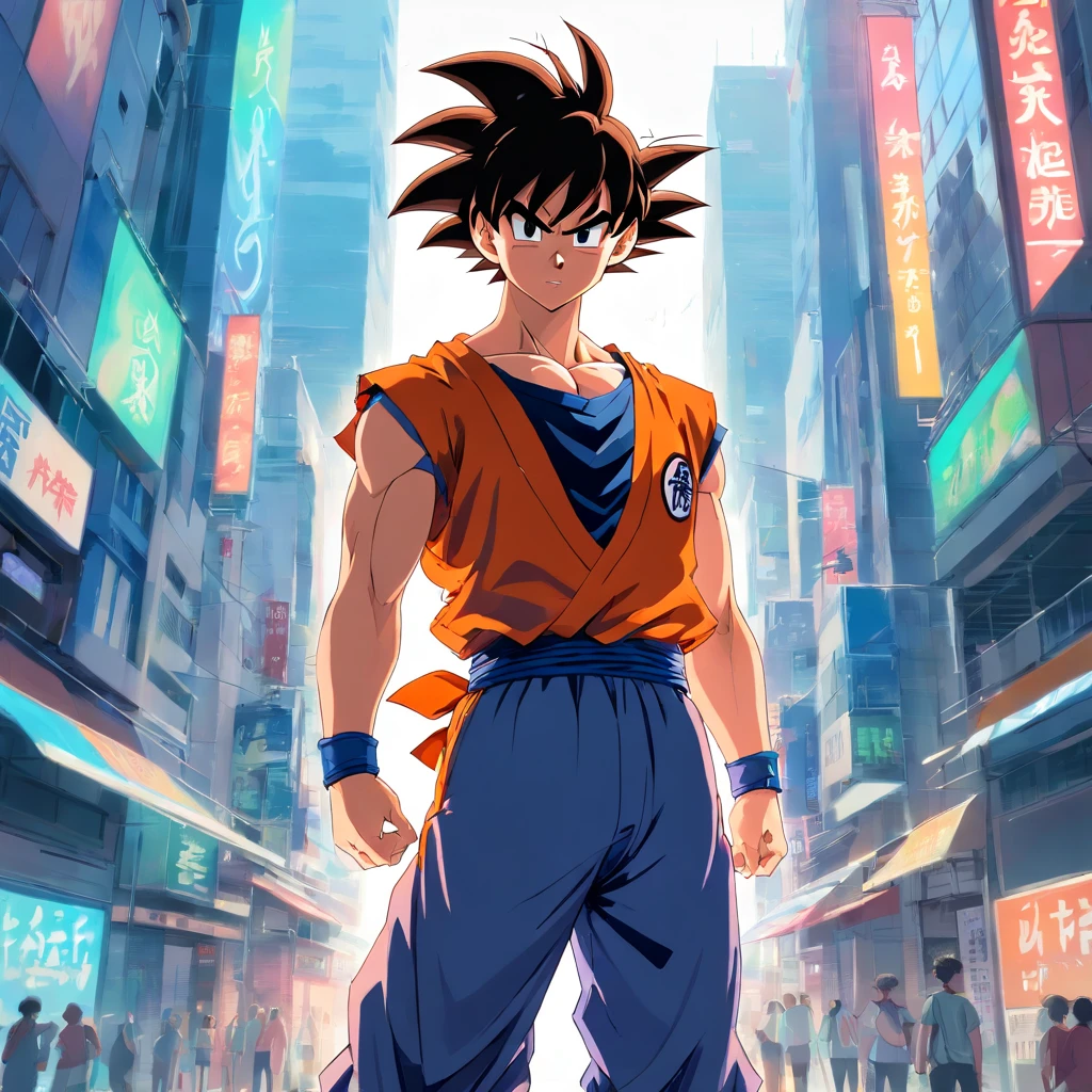 Dragon ball goku in the city - SeaArt AI