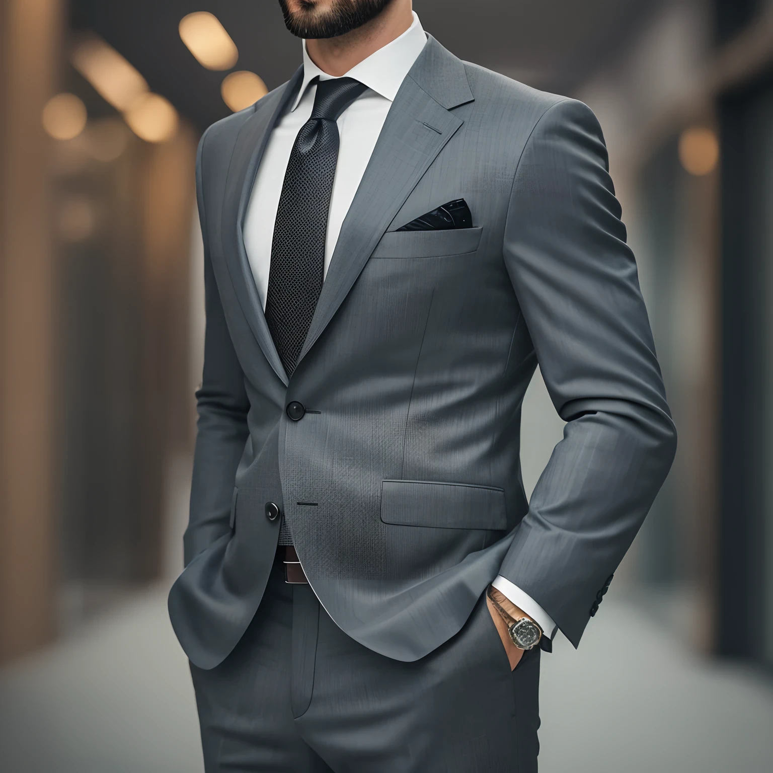 man in suit, wearing black business suit, with black beard, well groomed model, showing face, professional profile picture, business clothes, office clothes, high-res, masterpiece, best quality, intricate details, highly detailed, sharp focus, texture, detailed eyes, professional, 4k, shot on Canon, 85mm, shallow depth of field, kodak vision color, perfect fit body,  Extremely detailed, photo_\(ultra\), photorealistic, post-processing, maximum detail, roughness, real life, ultra realistic, photorealism, photography, 8k UHD, photography (grain of film) medium shot for closeup shot atmospheric dark lighting.