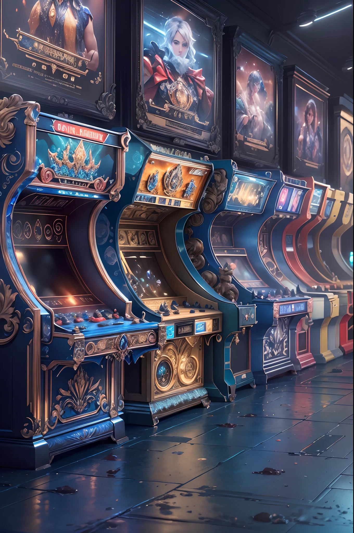 SilverSapphireAI:Arcade in the arcade.(Best quality,4K,8K,A high resolution,Masterpiece:1.2),(super ultra detail),(Realistic,Photorealistic,photo-realistic:1.37)