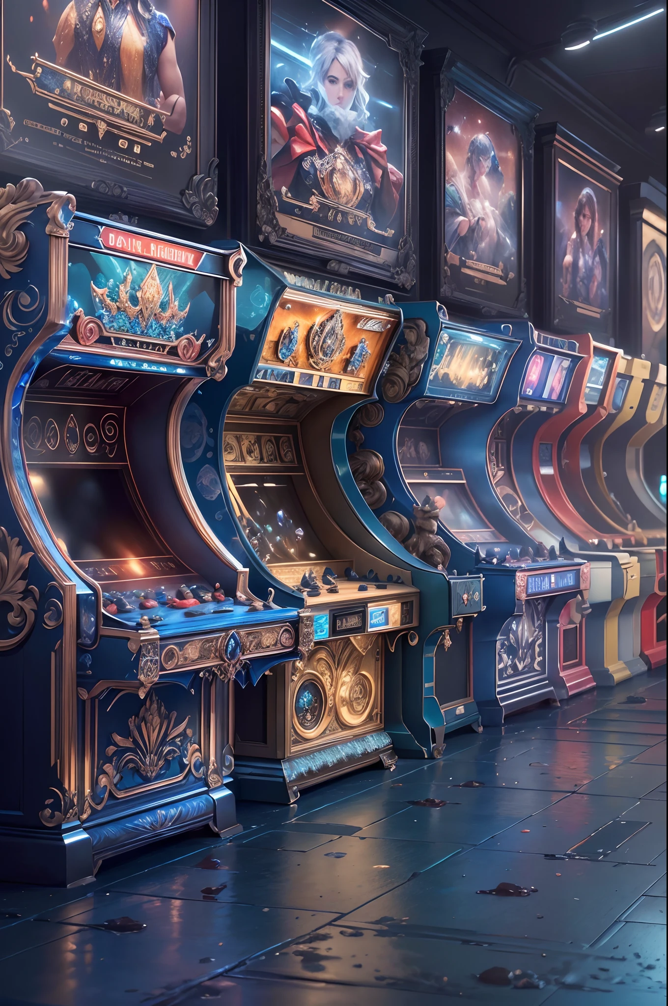 SilberSapphireAI:Arcade in der Spielhalle.(beste Qualität,4K,8K,Eine hohe Auflösung,Meisterwerk:1.2),(super ultra detail),(realistisch,fotorealistisch,fotorealistisch:1.37)