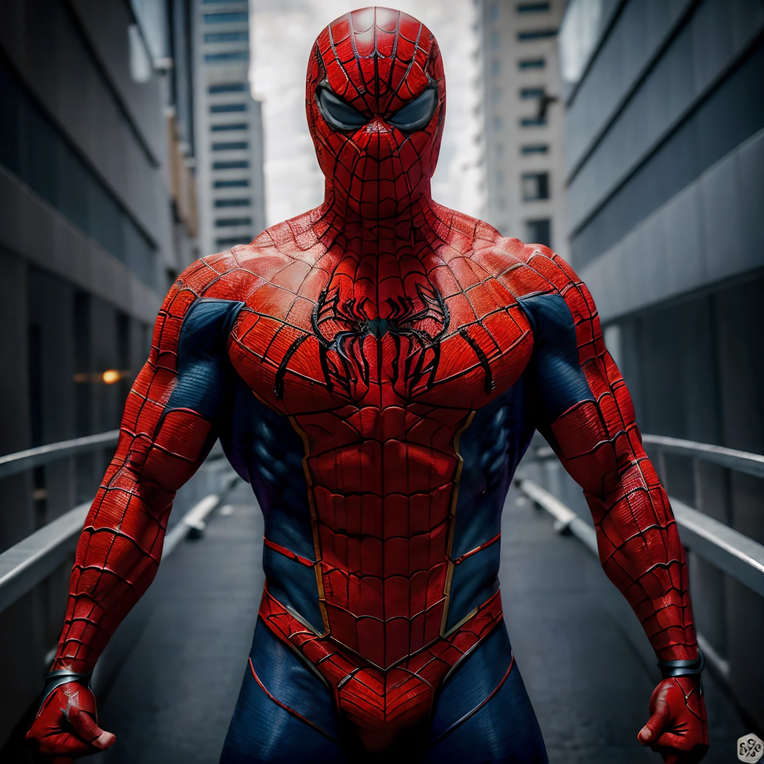 Spider - man in a suit standing in a city street - SeaArt AI