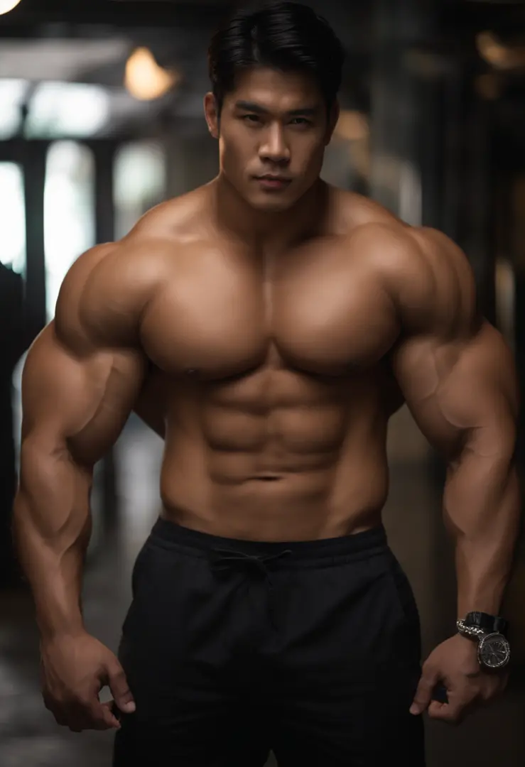 A Young Japanese Guy Sexy Naked Poses、big Muscles Like A Superhuman