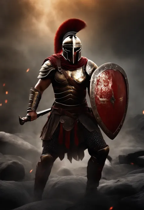 spartan warrior, Die on the battlefield , Bloody armor, Epic, 8K