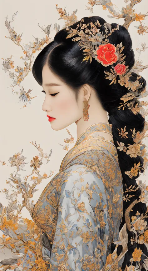 （tmasterpiece，top Quority，best qualtiy，offcial art，Beautiful and aesthetic：1.2），A girl wearing Japanese，（Hairstyles：Long hair an...