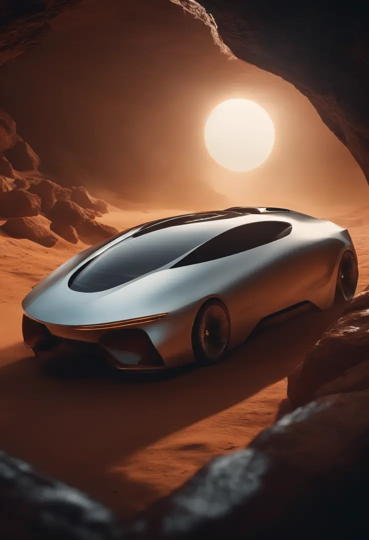 The car of the future in a flight to Mars