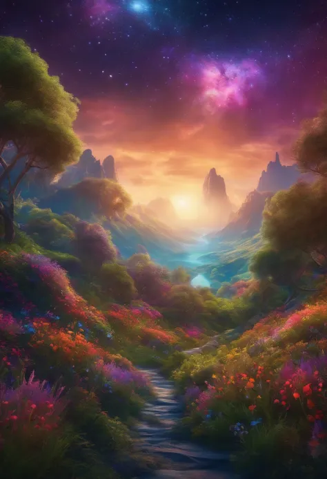 An imagination explorer, inspired by Pixar animation, up close., traveling through the cosmos of creativity, with shooting stars and uncharted planets in their path. The colors are vivid and lush, with a touch of mystery.