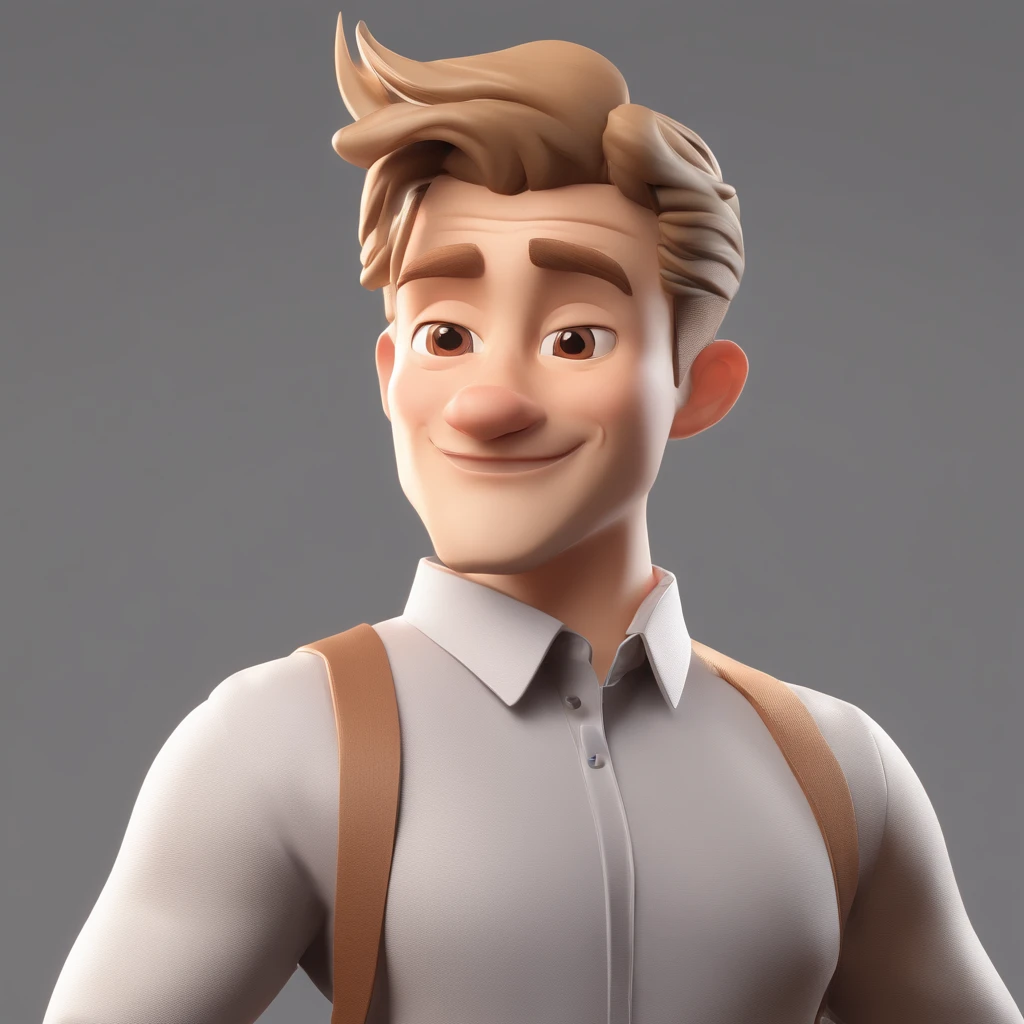 create male rabbit character, cartoon, dark blond, athletic, wearing casual business clothes, handsome, intelligent, funny, 30 years old, standing position