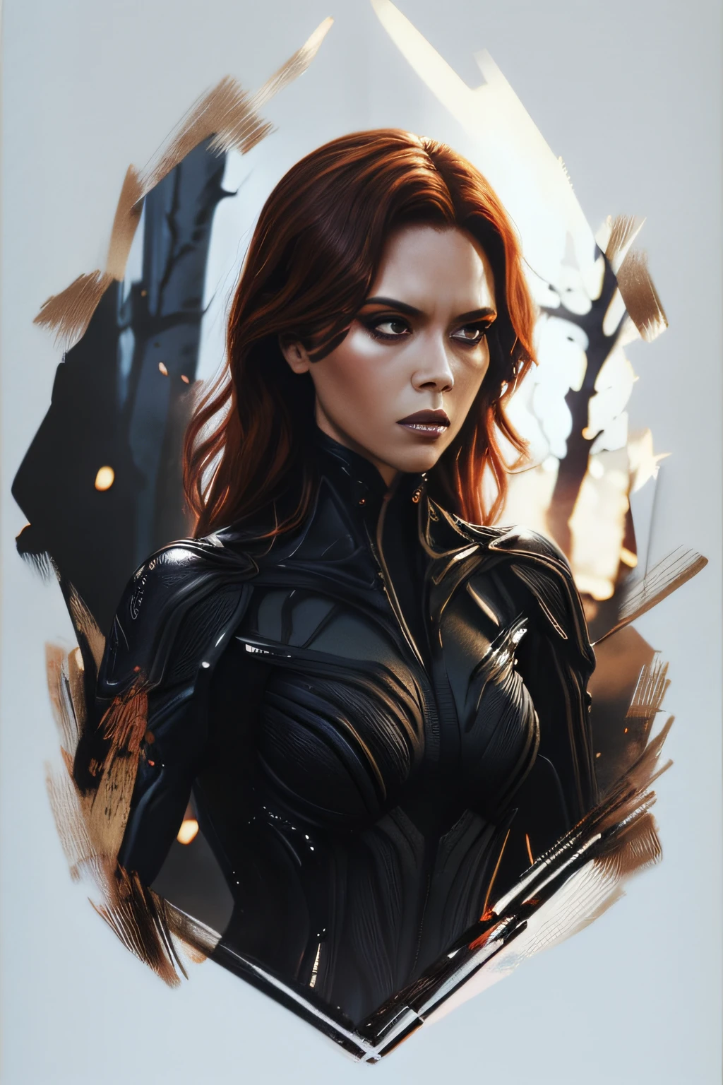 Create Black Widow Card, chama realista, fundo escuro. detalhe Master2, mais detalhes XL, flmngprsn, elemento de fogo