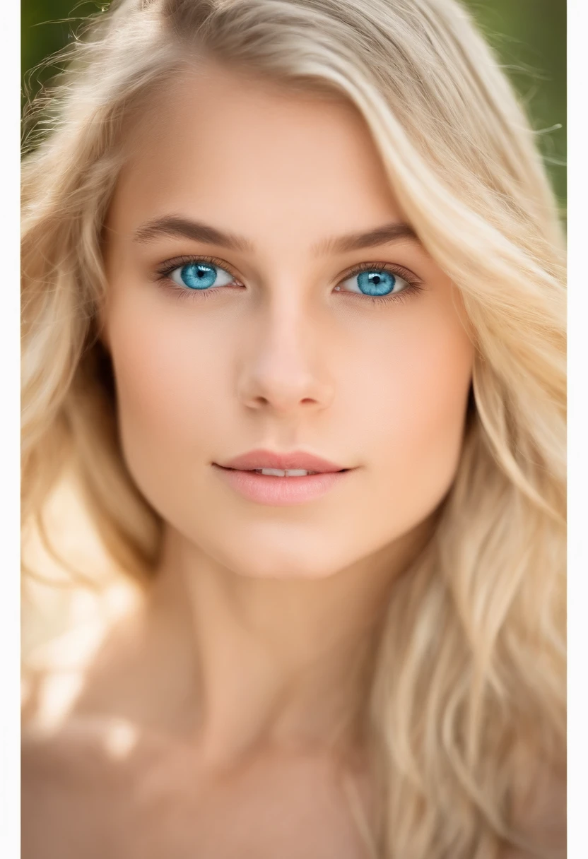 A woman with blue eyes and blonde hair posing for a picture - SeaArt AI