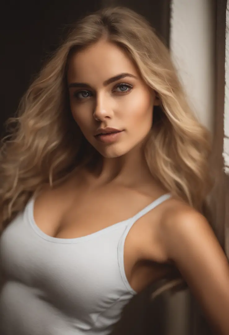 a portrait of a sexy blonde young woman - SeaArt Al - бесплатный генератор  искусства ИИ