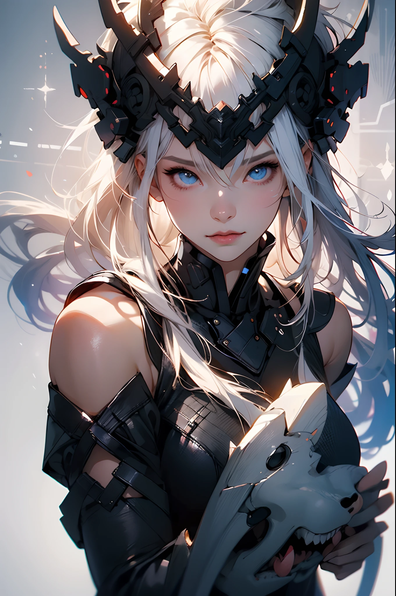 anime girl aux cheveux blancs et aux vêtements noirs posant nue, germe d&#39;art extrêmement détaillé, art animé numérique détaillé, artgerm sur artstation pixiv, guweiz sur pixiv artstation, Guweiz sur ArtStation Pixiv, fanart meilleure station d&#39;art, :: rossdessine, Tendances sur ArtStation pixiv, rossdessine 2. 5