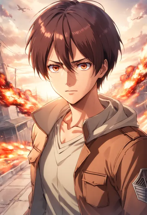 Attack on Titan, Personaje masculino, cabello pelirrojo, ojos ambar, piel blanca, Reconocimiento de tropas, 23 years