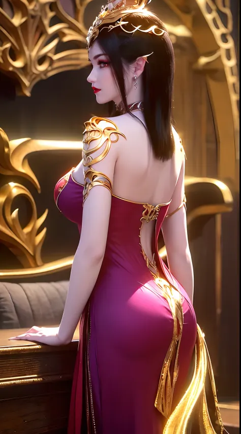 "An extremely beautiful queen,(best quality,4k,highres,masterpiece:1.2),ultra-detailed,(realistic,photorealistic,photo-realistic:1.37),beautiful queen,royal costume,sparkling crown,colorful gemstones,golden scepter,elegant pose,garden background,soft light...