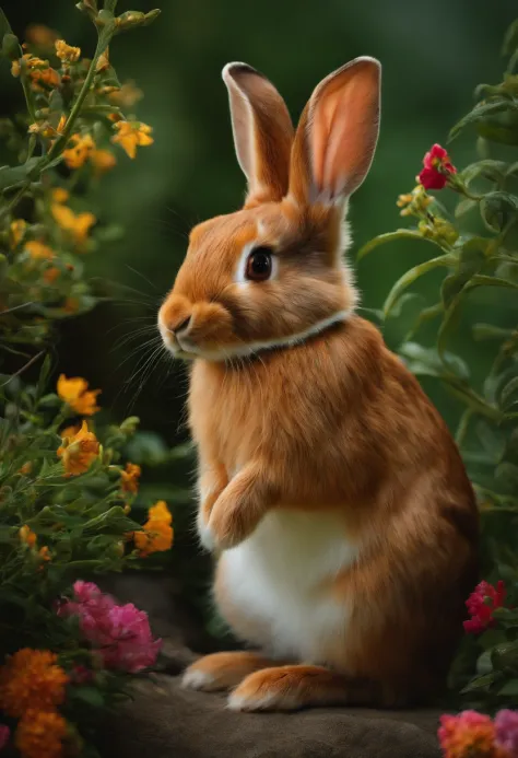 une lapin dans une voiture avec une rose Contexte. 22720279 Art