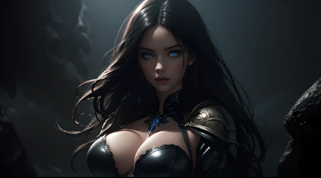 bouncing her boobs up and down, (large ), full cleavage, heavy eye liner,  ultra realistic - SeaArt AI