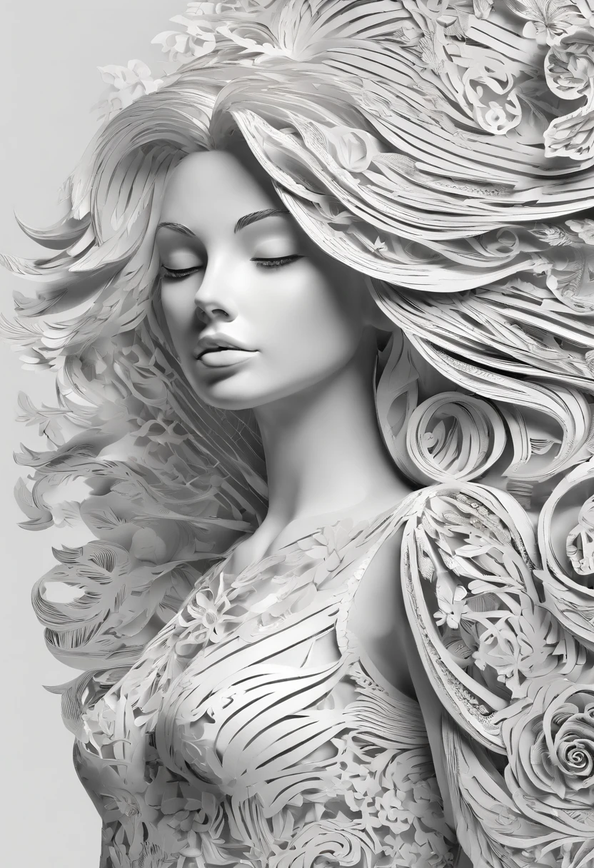 A close up of a statue of a woman with long hair - SeaArt AI