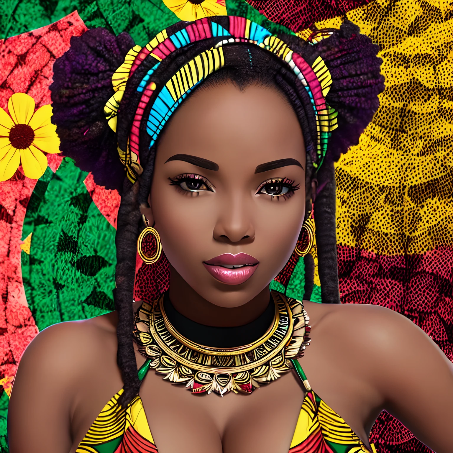 mujer africana, reggae, realeza, joyería real, wakanda, antiguo Egipto
