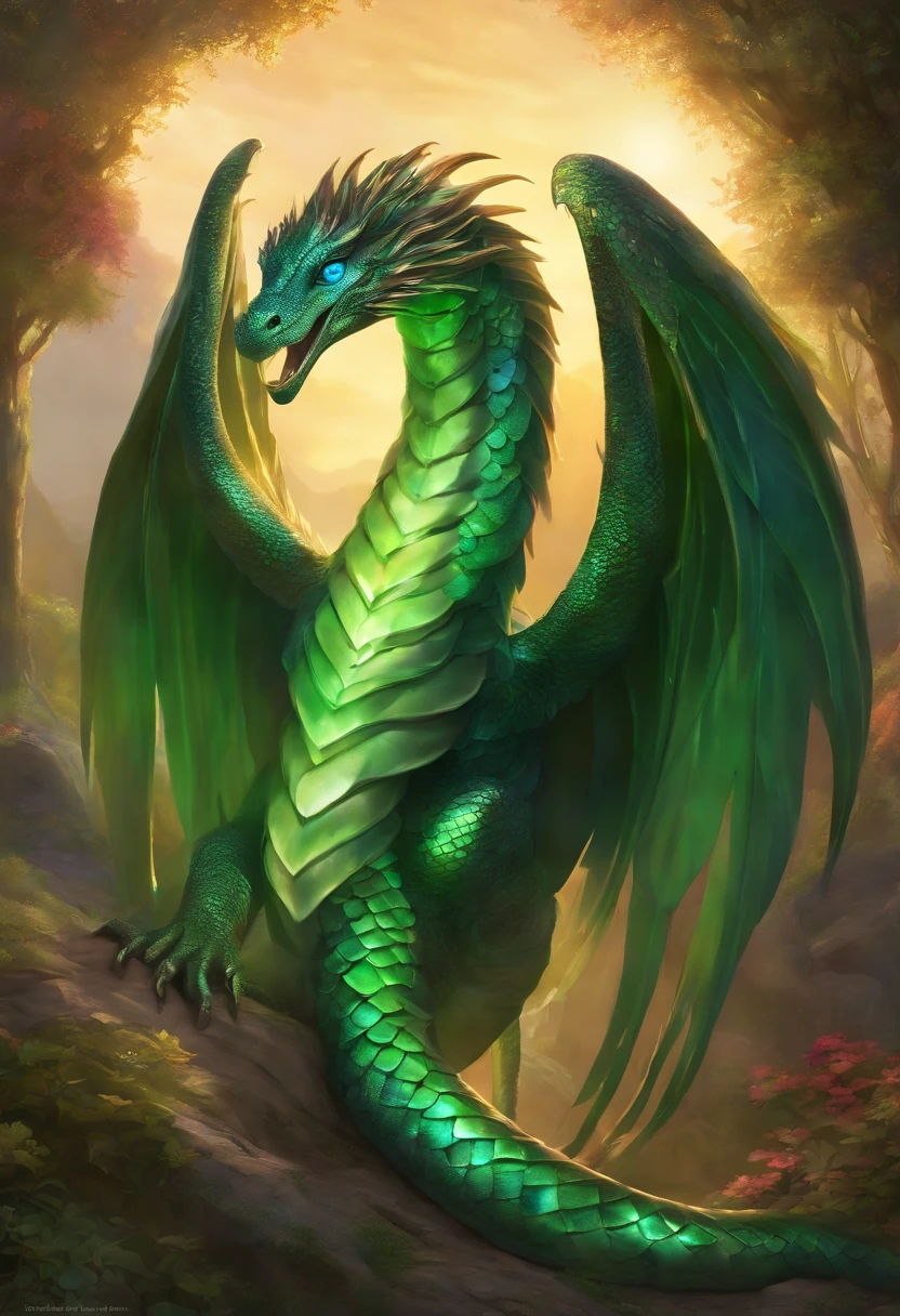 Aeloria is a majestic, serpent-like creature with iridescent ...