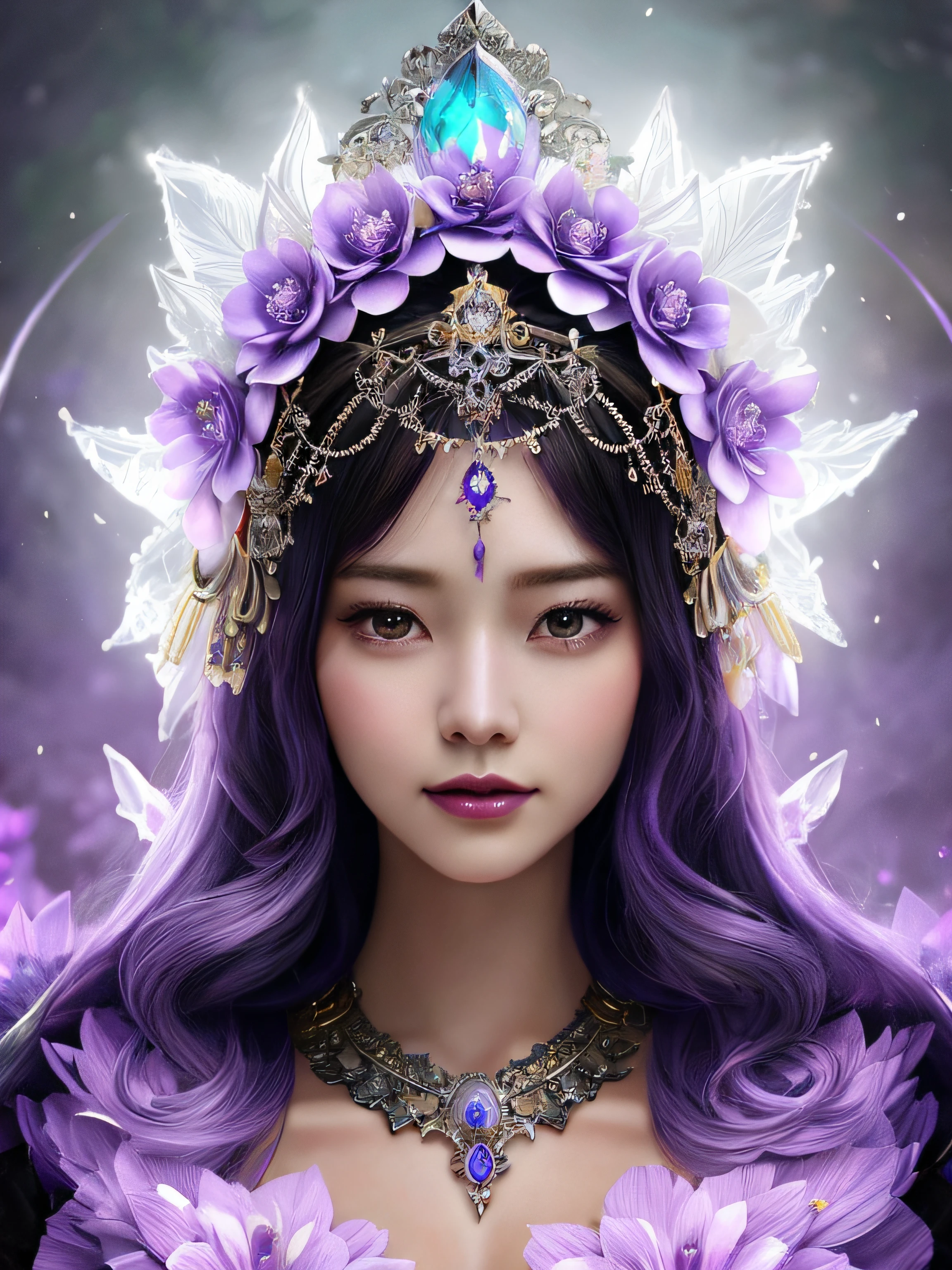 a woman with purple hair and a crown on her head, fantasy art style, epic fantasy art style hd, digital fantasy art ), detailed fantasy digital art, digital 2d fantasy art, 8k high quality detailed art, digital art fantasy art, a beautiful fantasy empress, digital art fantasy, detailed digital 2d fantasy art, fantasy style art, beautiful fantasy art