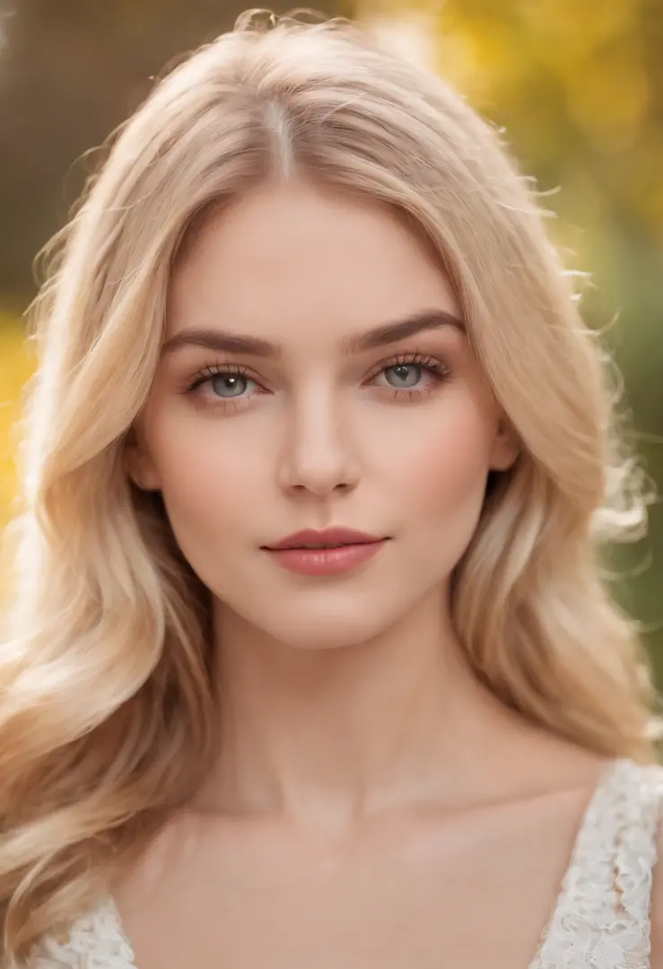 (best quality,highres),(realistic:1.37),femme,belle,blonde,detailed eyes,detailed lips,sexy,attractive,stylish,hair flowing,fit body,sensual expression,standing in a garden,enchanting smile,soft makeup,vivid colors,natural lighting,portrait painting,beauti...