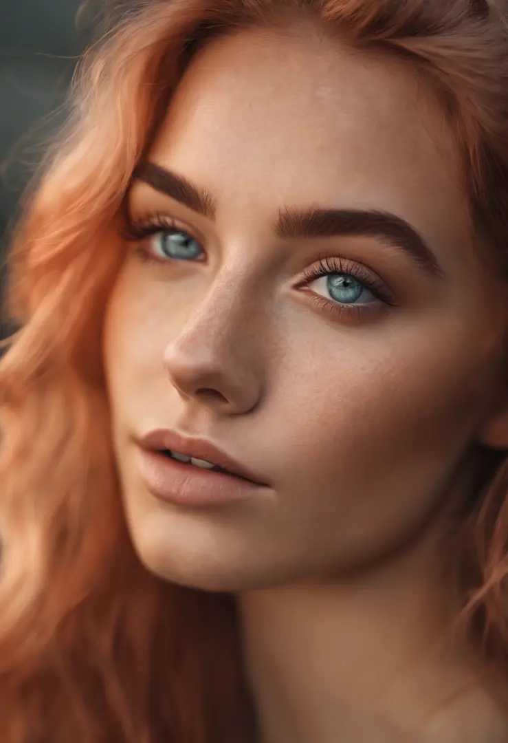 Photo Of Beautiful Age 18 Girl Pastel Hair Freckles Sexy Beautiful Close Up Seaart Ai 