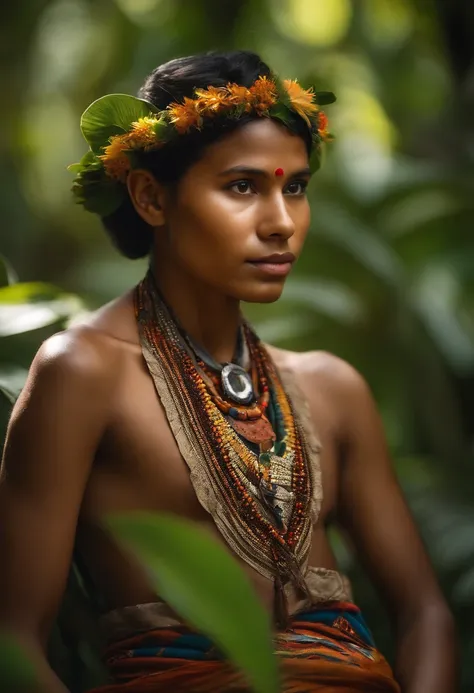 A 22-year-old indigenous Brazilian, Dark, short hair, Sur la photo ...