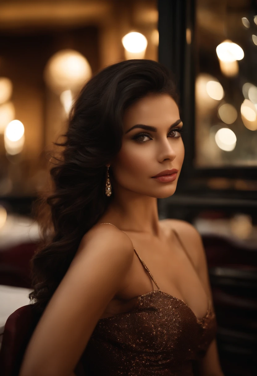 (sharp focus: 1.2), photo (full body) (American flat), attractive 25-year-old, in paris, sitting in a restaurant, (beautiful face: 1.1), detailed light brown eyes, delicious lips, (eye makeup: 0.85), (medium breasts: 1.0), (firm body: 1.2), (soft long black hair: 1.2), (long bangs:1.3),naked(), (moderate lighting: 1.2), depth of field, bokeh, 4K, HDR. Miss Universe, cover photo. ((skin with small spots and wrinkles), , (moody lighting: 1.2), depth of field, bokeh, 4K, HDR, standing in all four, waiting to be taken sexually from behind, ready for anal sex, standing on all four