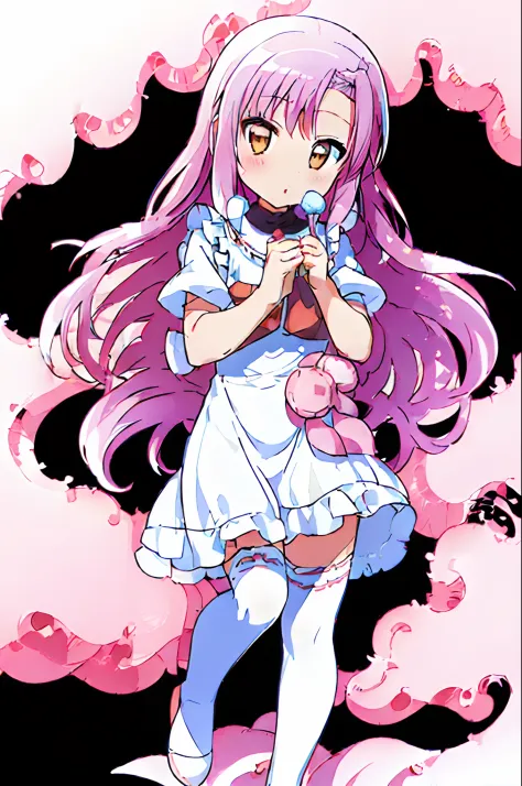 (white background:1.4),(chibi:1.2),
masterpiece,best quality,
solo,((an extremely delicate and beautiful girl)),(full body:1.2),rabbit ear,hair ornament,sliver hair,long hair,red eyes,medium breast,white dress,
standing,(frills),(white_thighhighs),holding,...