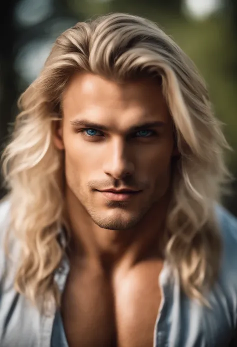 muscular blond man with a small beard and chest hair - SeaArt Al - Free Al  Art Generator