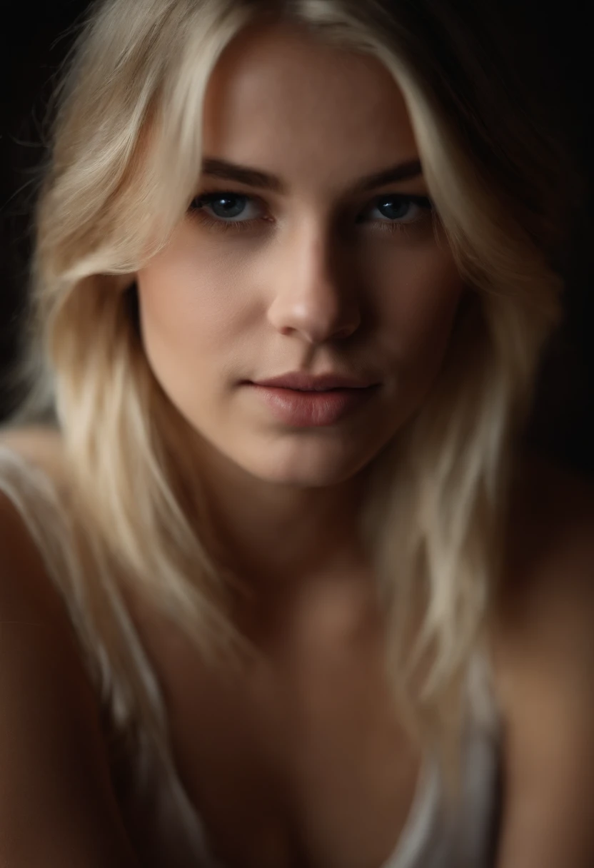 A close up of a woman with blonde hair and blue eyes - SeaArt AI