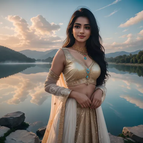 indian mature girl indain women, mature indian ,Masterpiece, (((full figure ))) entire body in frame, (((magical lighting action...