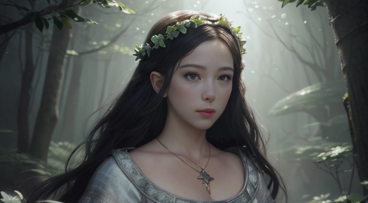 Une femme avec une couronne sur la tête et un collier, Image corporelle complète et vêtements du Moyen Âge, joli portrait da fantasia, joli portrait da arte da fantasia, portrait fantastique, portrait artistique fantastique, belle jeune fille fantastique, joli portrait, portrait de genre fantastique, arte do portrait fantastique, travail complexe, bel art numérique, bel art fantastique, belle jeune fille, portrait du romantisme, Ross Tran 8K, très beau portrait, imagem de joli portrait