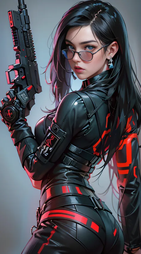 (best quality,realistic:1.37), ultra-detailed, highres, cyberpunk G.I. Joe woman, beautiful detailed eyes, sexy, beautiful detai...