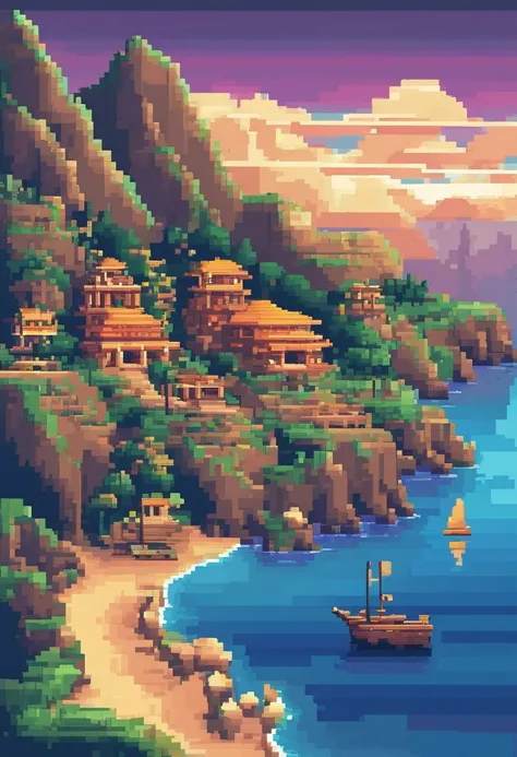 Pixel art tourist destination landscape, 3d pixel art 4k wallpaper ...