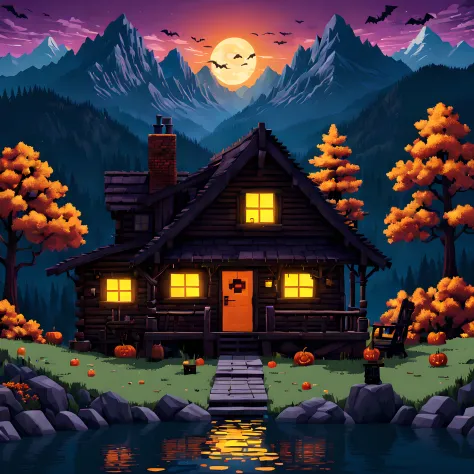 (halloween theme:1.3), (Mountain Cabin (Mountain Cabin) (Mountain Cabin (Mountain Cabin)) (Mountain Cabin (Mountain Cabin) (Moun...