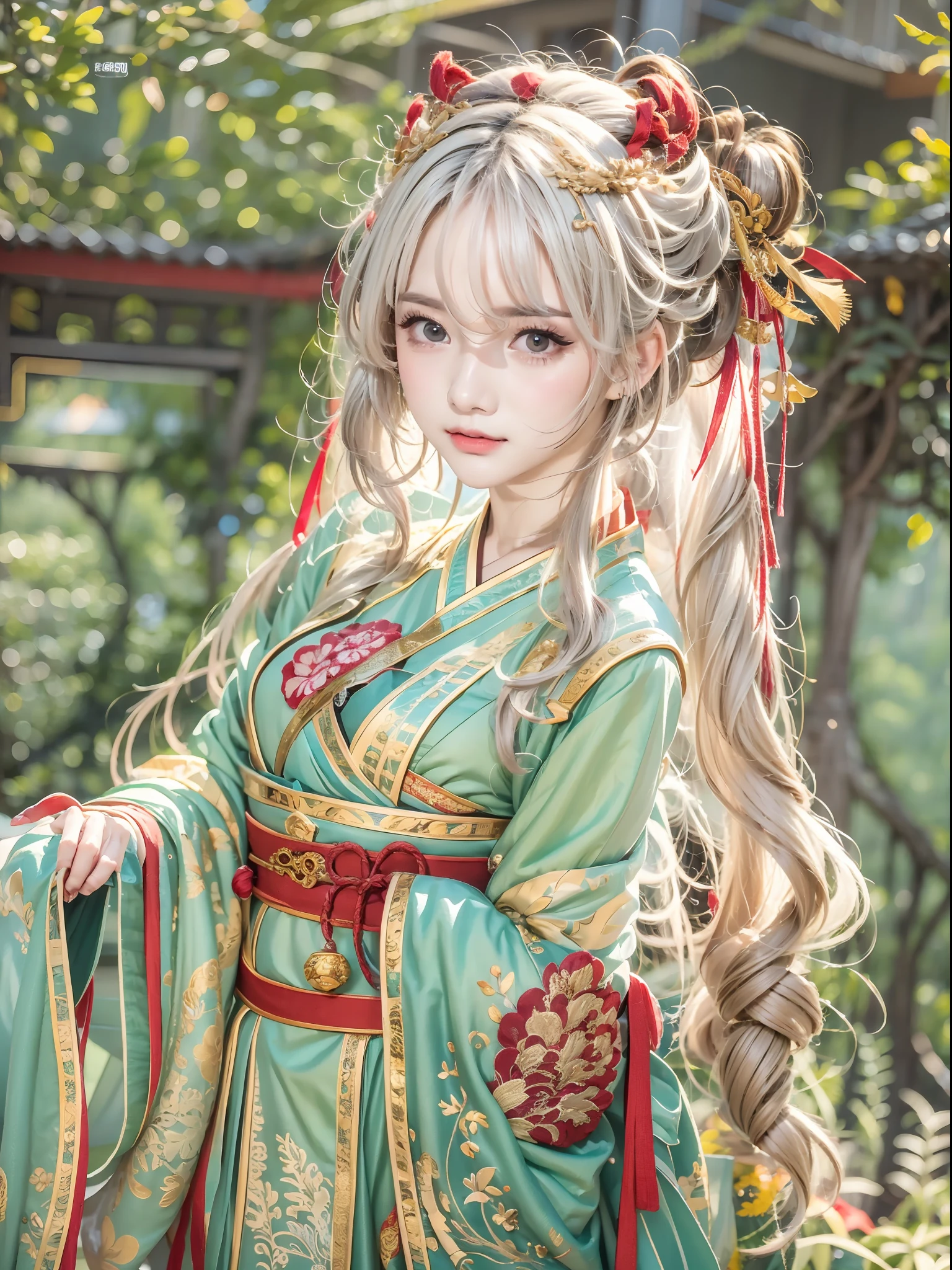 （best qualtiy：1.4）， （（tmasterpiece）），（（Realistis））， （A detailed），（Photorealsitic：1.4），1girll，Hanfu，