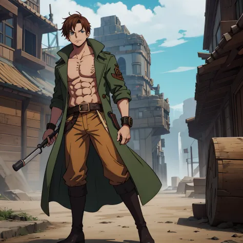 create a character from one piece named zephyr alden. zephyr has, tousled brunette hair that falls just above his shoulders. it ...