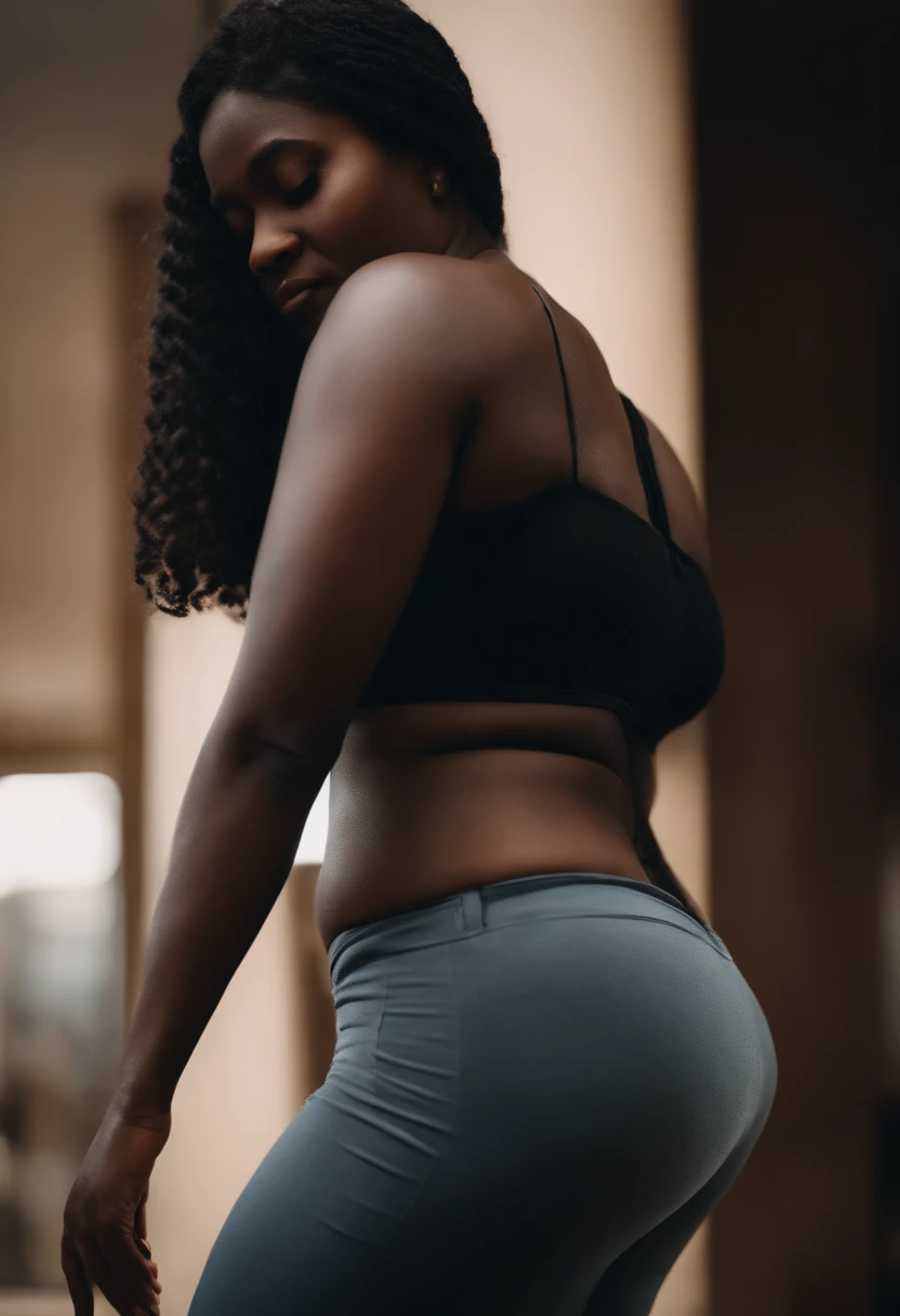 Dark, studio portrait, ass, ass focus, black woman, beautifully  proportioned ass - SeaArt AI