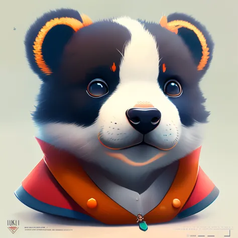 cute little(Dikuki:1.1)Portrait of(White Bear:0.9)、digitalart、trend artstation、4K、high detal
