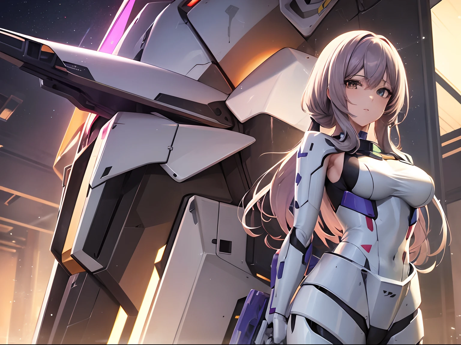 Drawings of robots with guns and guns, Streamlined pink armor, modern mecha anime, cool mecha style, female mecha, Gundam armor, Mobile Suit, anime mech armor, # Mecha, arasaka mech, eva unit-00 in the back, Anime manga robot!! Anime girl, anime large mecha robot, gundam style